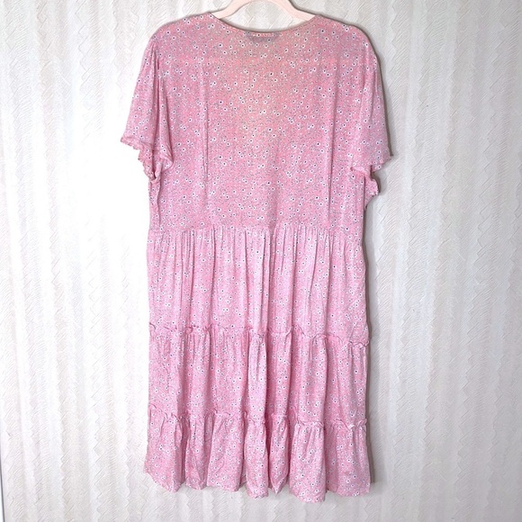 ❤️ SHEIN Plus Buttoned Front Frill Trim Ditsy Floral Dress Floral Blouse 2XL - Picture 7 of 9